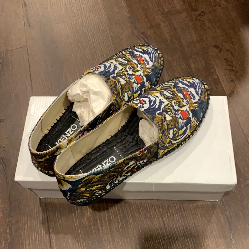 Kenzo Tiger-print Canvas Espadrille size 37